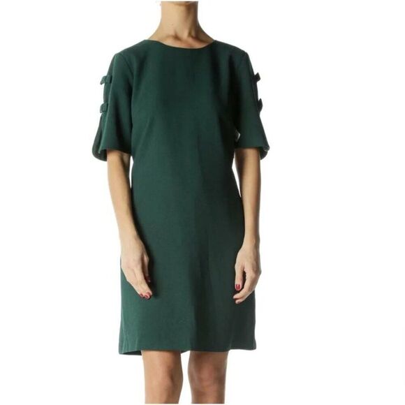 Vince Camuto Women Green Short Sleeve Shift Dress Size 8 - Picture 1 of 10